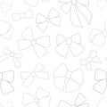 Seamless pattern bows graphics black and white coloring vector illustration